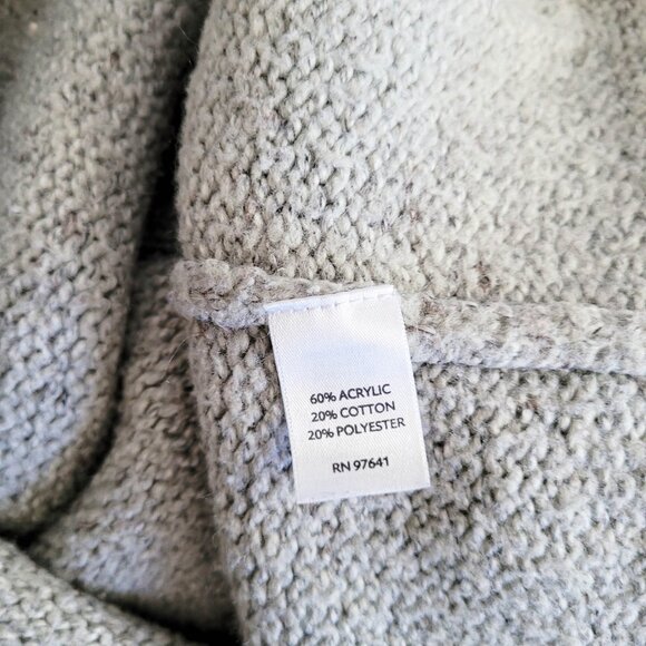 J.Jill Long Cardigan Womens Small Gray Marled Duster Cable Knit Pockets Roll Hem - Picture 9 of 9